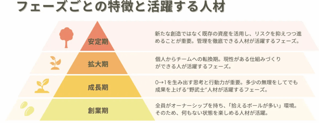 フェーズごとの特徴と活躍する人材